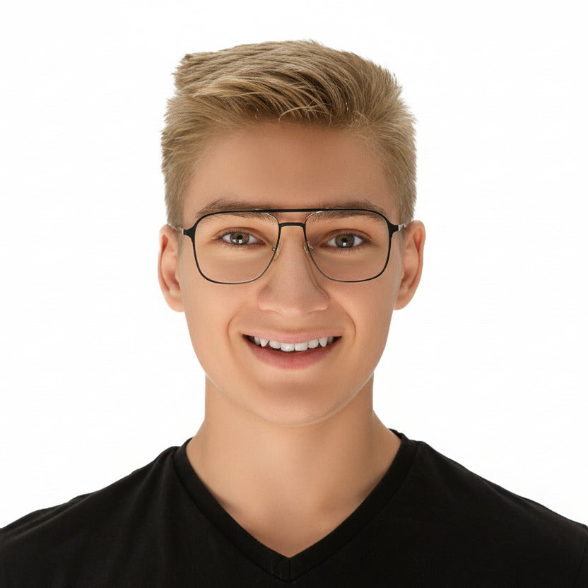 Axel Black Gold Male | Baxter Phillips | Fashionable Prescription Eyewear