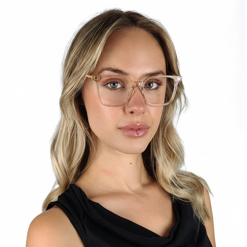 Bedford Clear Beige Female | Baxter Phillips | Fashionable Prescription Eyewear