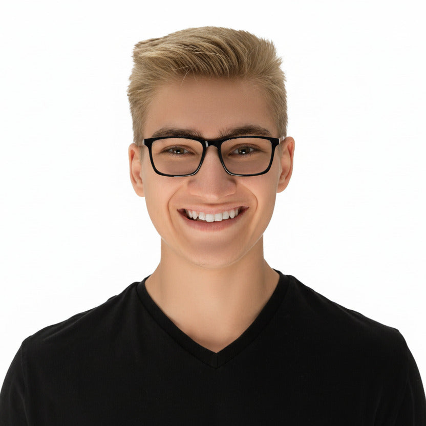 Beckett Black Gold Male Unisex | Baxter Phillips | Fashionable Prescription Eyewear