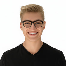 Load image into Gallery viewer, Beckett Black Gold Male Unisex | Baxter Phillips | Fashionable Prescription Eyewear