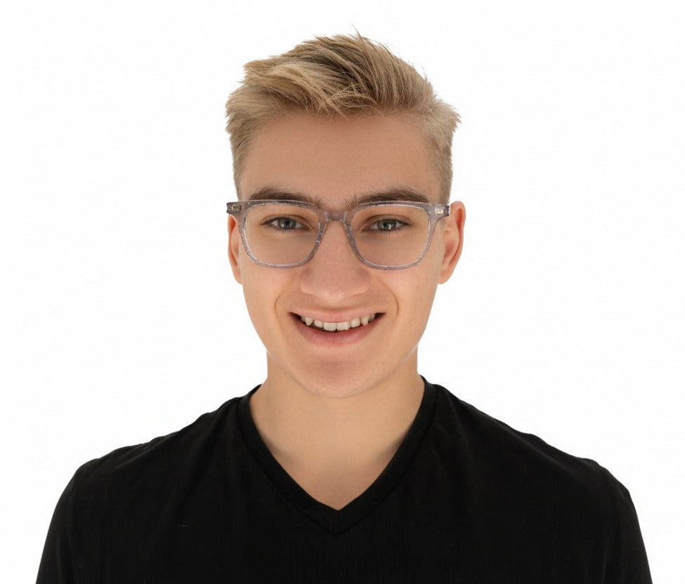 Carnaby Clear Grey Male Unisex | Baxter Phillips | Fashionable Prescription Eyewear