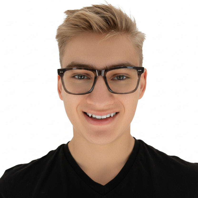 Charlie Men's Clear Grey Eyeglasses | Baxter Phillips | Fashionable Prescription Eyewear