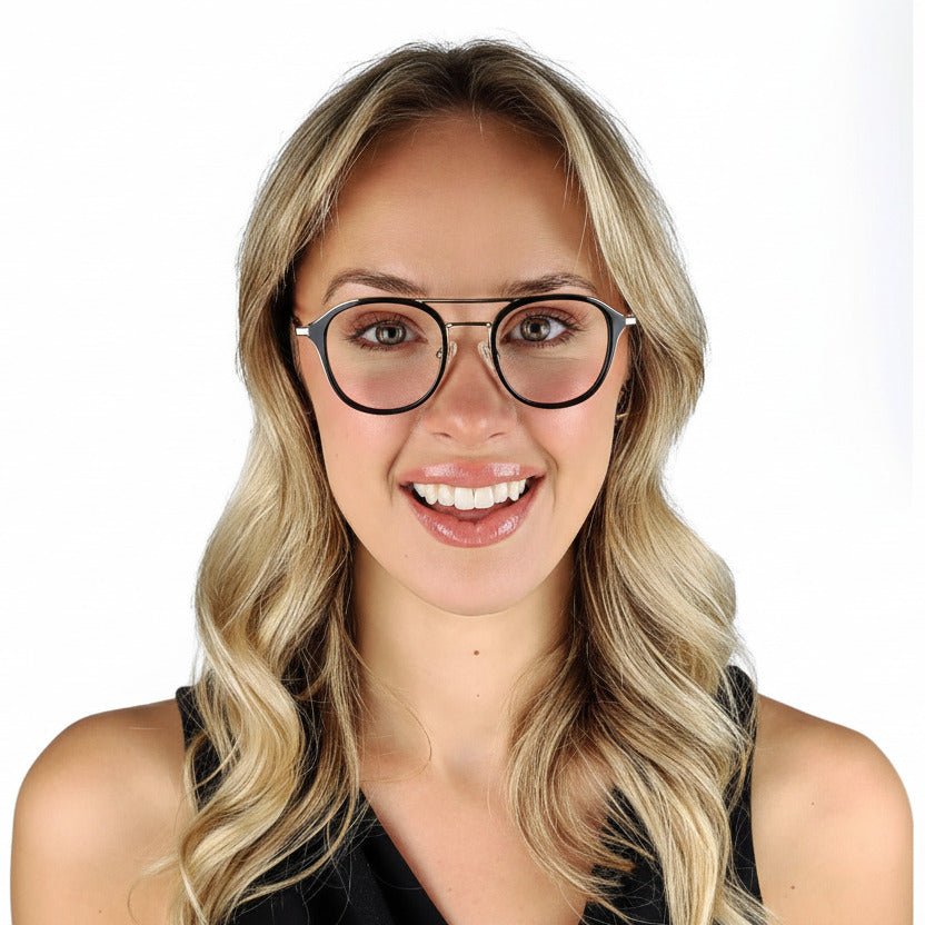 Exeter Black Silver Female Unisex | Baxter Phillips | Fashionable Prescription Eyewear