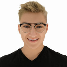 Load image into Gallery viewer, Faye Black Gold Male Unisex | Baxter Phillips | Fashionable Prescription Eyewear