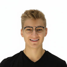 Load image into Gallery viewer, Faye Black Silver Male Unisex | Baxter Phillips | Fashionable Prescription Eyewear
