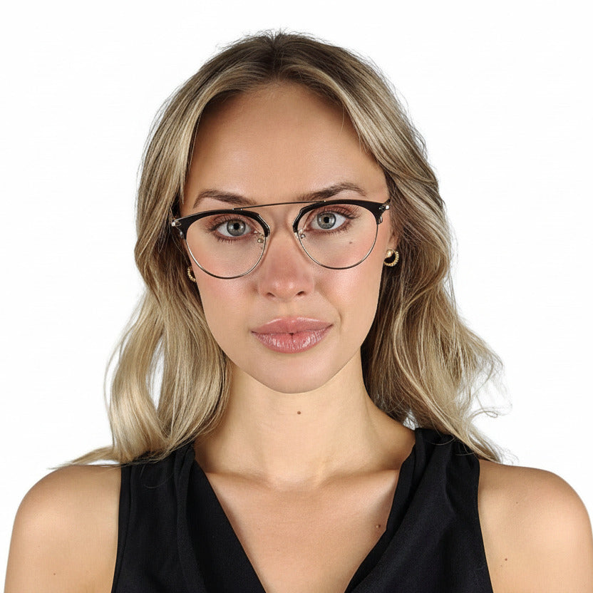 Faye Black Silver Female Unisex | Baxter Phillips | Fashionable Prescription Eyewear