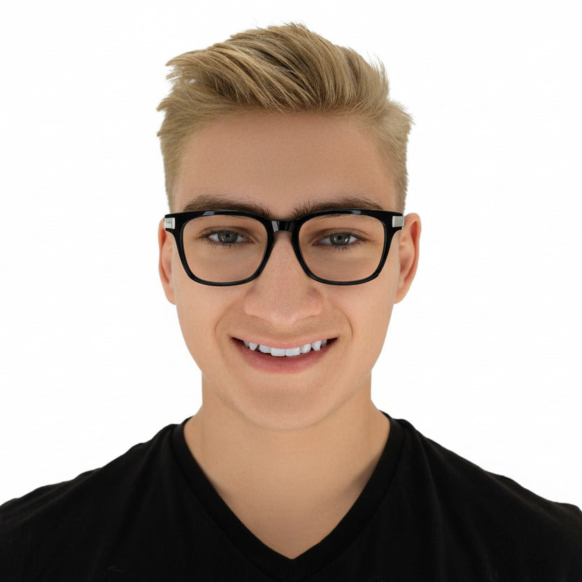 Fitzroy Black Silver Male Unisex | Baxter Phillips | Fashionable Prescription Eyewear