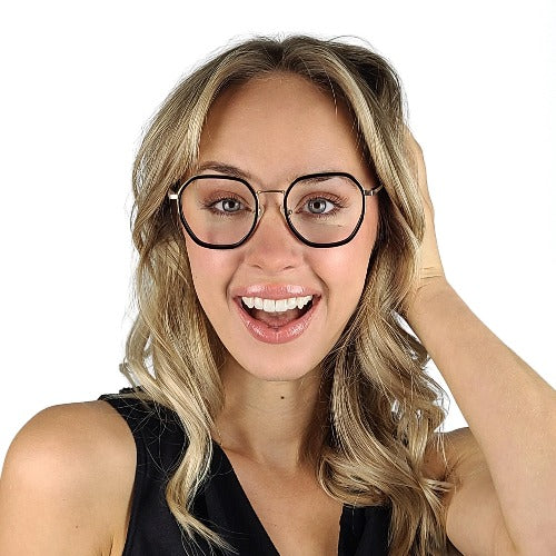 Jade Black Gold Female Unisex | Baxter Phillips | Fashionable Prescription Eyewear