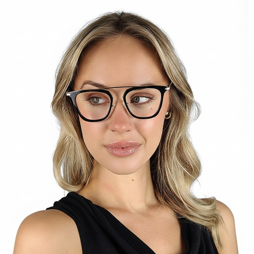 Kensington Black Silver Female Unisex | Baxter Phillips | Fashionable Prescription Eyewear