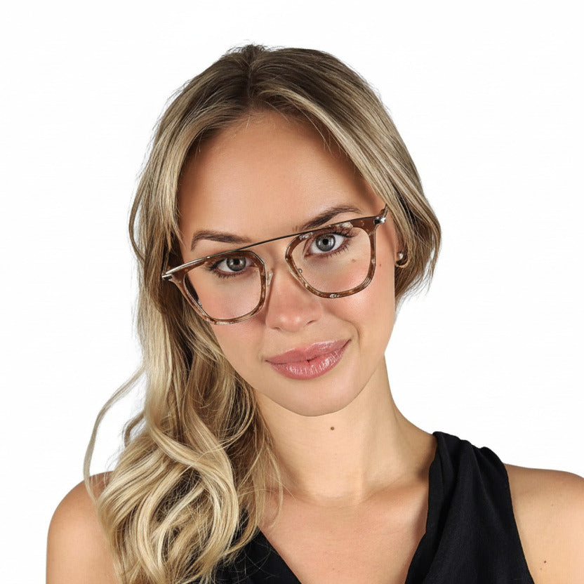 Kensington Brown Tortoise Silver Female Unisex| Baxter Phillips | Fashionable Prescription Eyewear