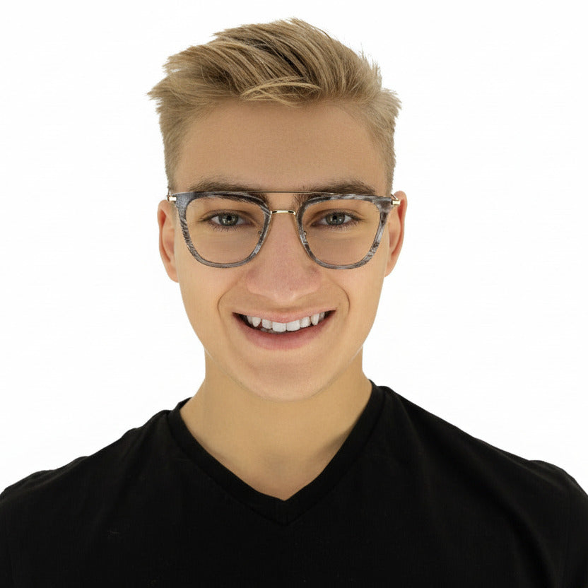 Kensington Grey Tortoise Gold Male Unisex | Baxter Phillips | Fashionable Prescription Eyewear