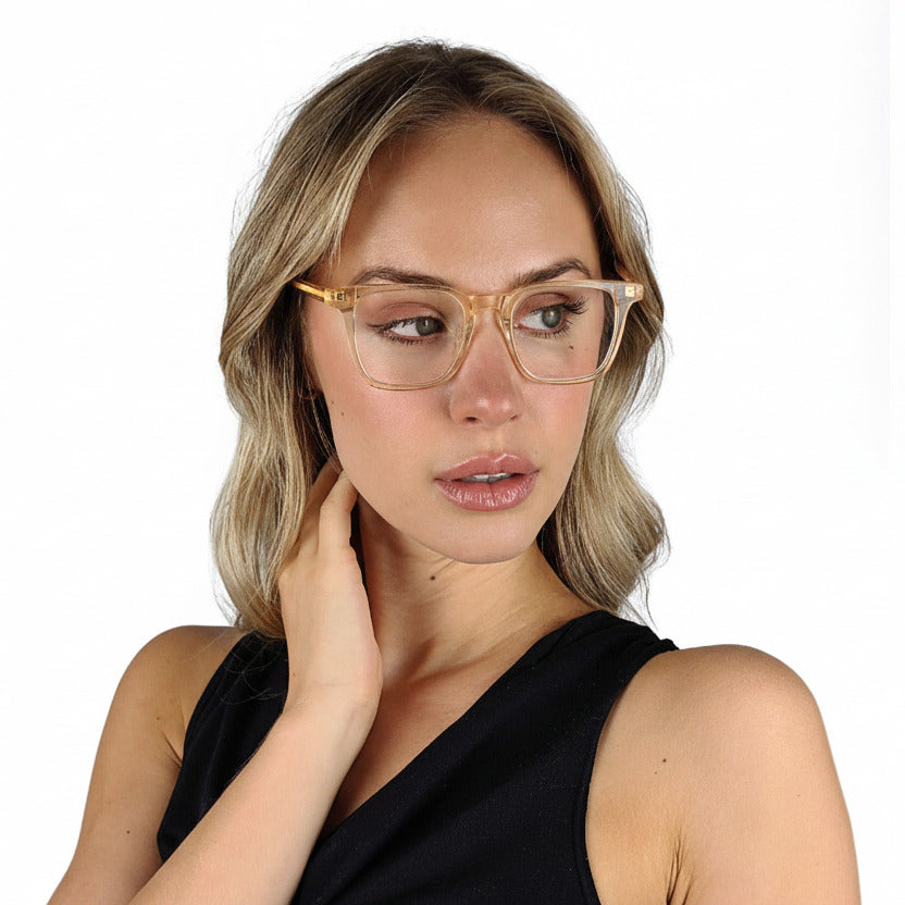 Ryder Clear Beige Unisex Female| Baxter Phillips | Fashionable Prescription Eyewear