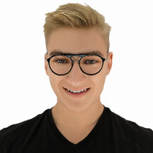 Load image into Gallery viewer, Suffolk Men's Black and Silver Eyeglasses | Baxter Phillips | Fashionable Prescription Eyewear