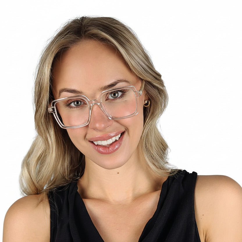 Arlo Clear Gold Women's Unisex Eyeglasses | Baxter Phillips | Fashionable Prescription Eyewear