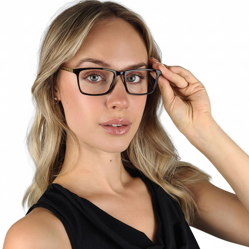 Beckett Black Gold Female Unisex | Baxter Phillips | Fashionable Prescription Eyewear