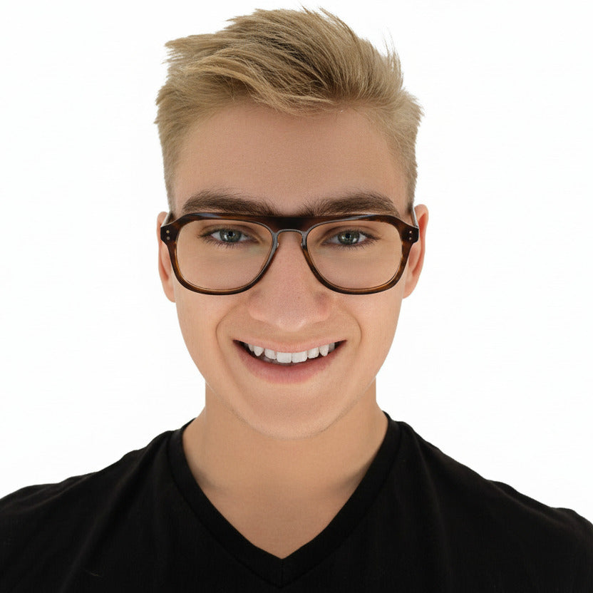 Baker Men's Transparent Brown Eyeglasses  | Baxter Phillips | Fashionable Prescription Eyewear