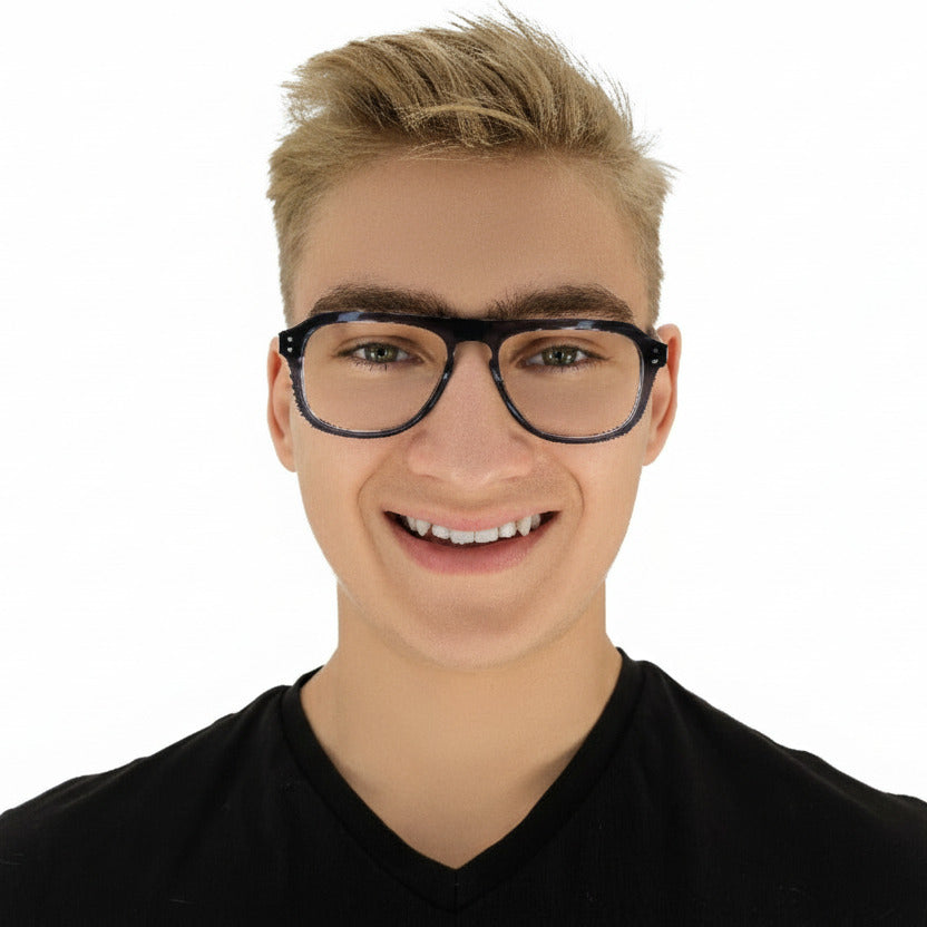 Bond Men's Transparent Grey Eyeglasses | Baxter Phillips | Fashionable Prescription Eyewear
