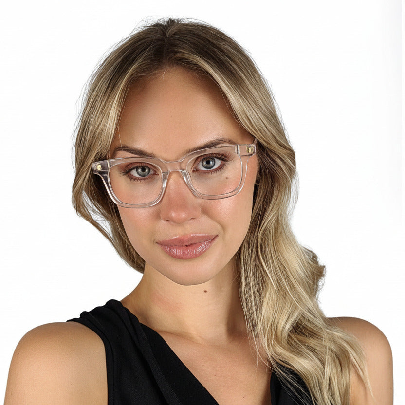 Charlotte Clear Gold Female Unisex | Baxter Phillips | Fashionable Prescription Eyewear