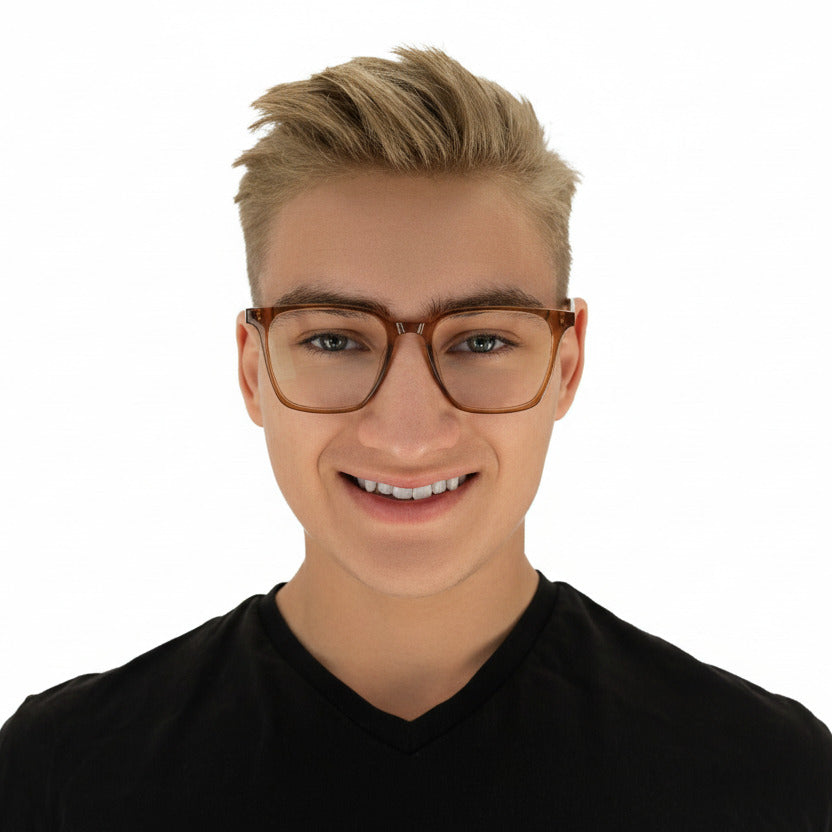 Downing Clear Brown Male Unisex | Baxter Phillips | Fashionable Prescription Eyewear