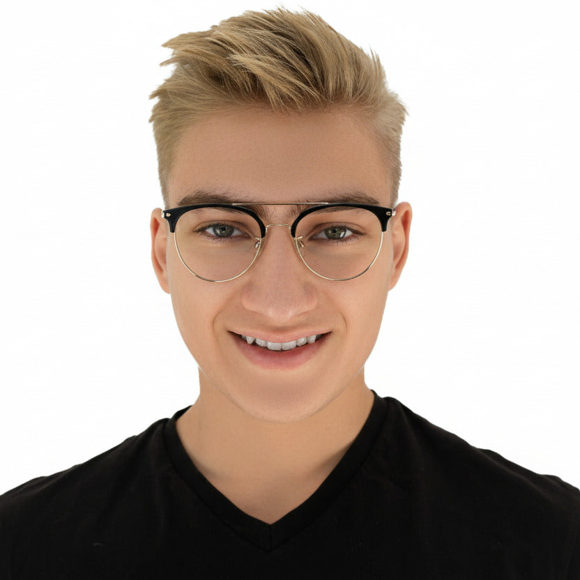 Faye Black Gold Male Unisex | Baxter Phillips | Fashionable Prescription Eyewear