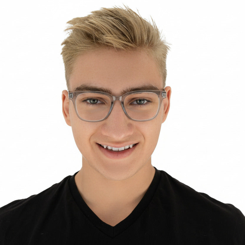 Fitzroy Grey Silver Male Unisex | Baxter Phillips | Fashionable Prescription Eyewear