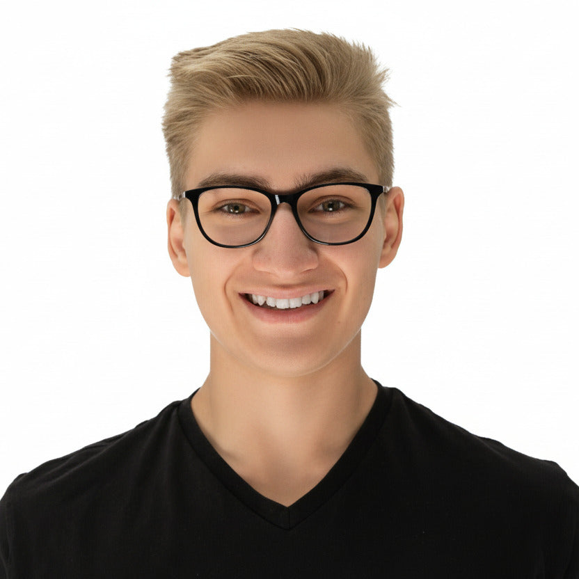 Hopper Black Gold Male Unisex | Baxter Phillips | Fashionable Prescription Eyewear