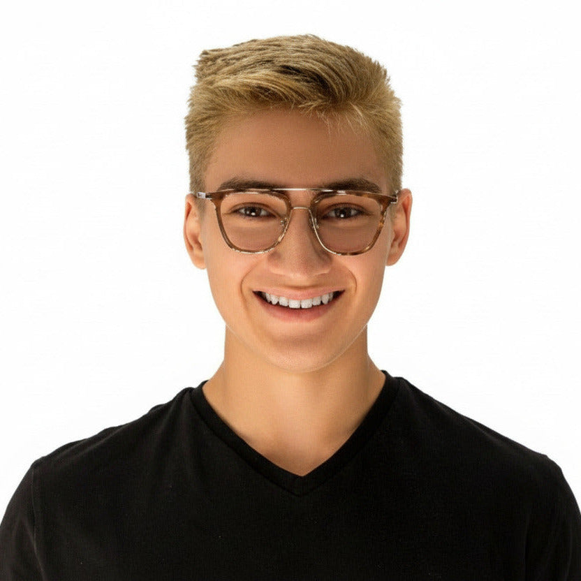 Kensington Brown Tortoise Silver Male Unisex| Baxter Phillips | Fashionable Prescription Eyewear