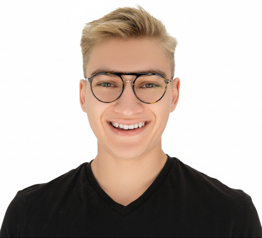 Suffolk Men's Green Blue Tortoise Eyeglasses | Baxter Phillips | Fashionable Prescription Eyewear