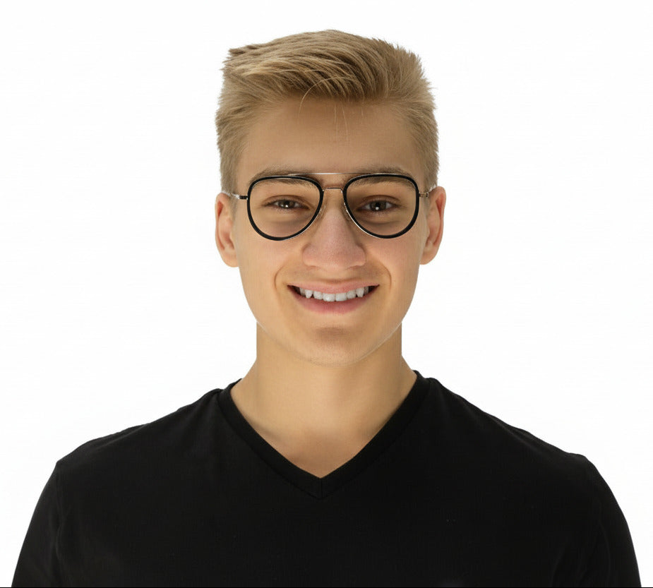 Zane Black Gold Men's Eyeglasses | Baxter Phillips | Fashionable Prescription Eyewear